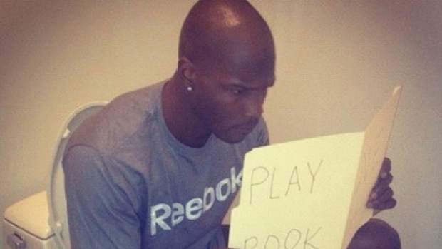 Chad Johnson on the toilet